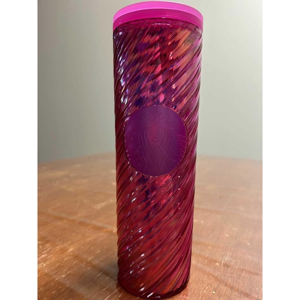 Starbucks Pink Holiday Candy Cane Swirl tumbler